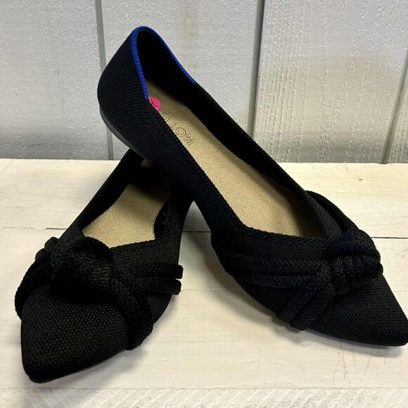 Rothy’s The Knot Point II Flats in Black (Retails for $150) - Size 7.5 - Picture 1 of 3